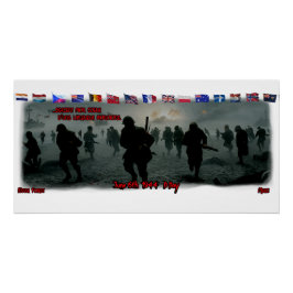 The D Day on June 6th 1944 on a White Paper Perfect Poster