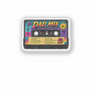 The Dad Mix Retro 80s Cassetteband Sticker