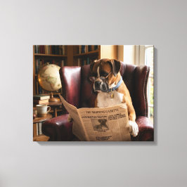 The Daily Growl Boxer Hond Uitgave Canvas Afdruk