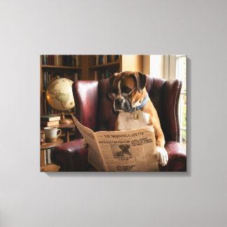 The Daily Growl Boxer Hond Uitgave Canvas Afdruk