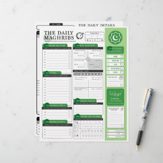 The Daily Maghribs - Planning en gebed voor moslim Briefhoofd