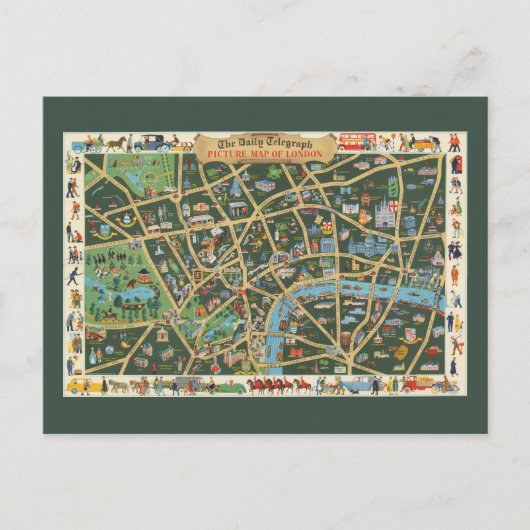 The Daily Telegraph Afbeelding Map of London Briefkaart (Voorkant)