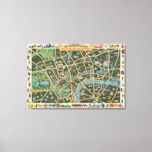 The Daily Telegraph Afbeelding Map of London Canvas Afdruk