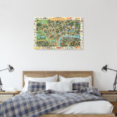 The Daily Telegraph Afbeelding Map of London Canvas Afdruk (Insitu (Slaapkamer))