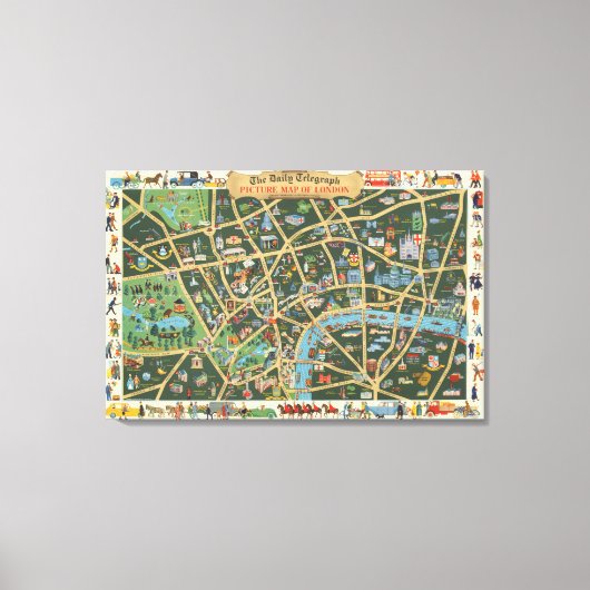 The Daily Telegraph Afbeelding Map of London Canvas Afdruk (Voorkant)