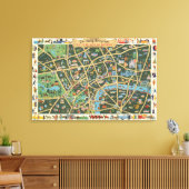 The Daily Telegraph Afbeelding Map of London Canvas Afdruk (Insitu (Woonkamer))