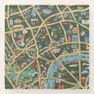 The Daily Telegraph Afbeelding Map of London Glazen Onderzetter