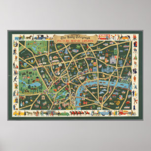 The Daily Telegraph Afbeelding Map of London Poster