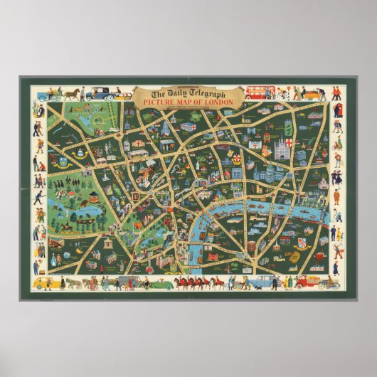 The Daily Telegraph Afbeelding Map of London Poster (Voorkant)