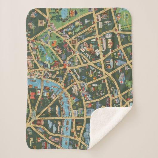 The Daily Telegraph Afbeelding Map of London Sherpa Deken (Voorkant)