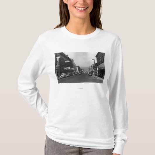 The Dalles, Oregon Main Street Town Uitzicht T-shirt (Voorkant)