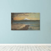 The Dalles, Oregon - Mt. Hood uit Columbia Rive Canvas Afdruk (Insitu (Houten vloer))