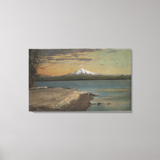 The Dalles, Oregon - Mt. Hood uit Columbia Rive Canvas Afdruk (Voorkant)