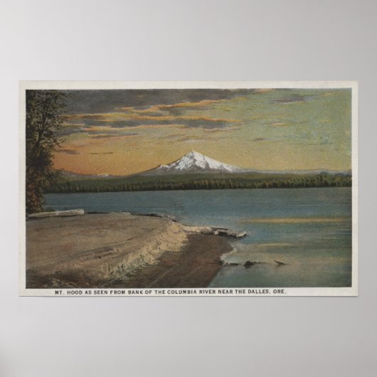 The Dalles, Oregon - Mt. Hood uit Columbia Rive Poster (Voorkant)