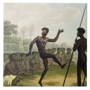 The Dance, aborigines uit New South Wales engrave Tegeltje