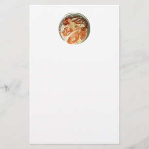 The Dance by Alphonse Mucha Briefpapier