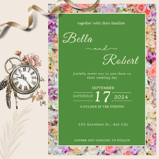 The Dance of Purple and White Roses Invitation Kaart