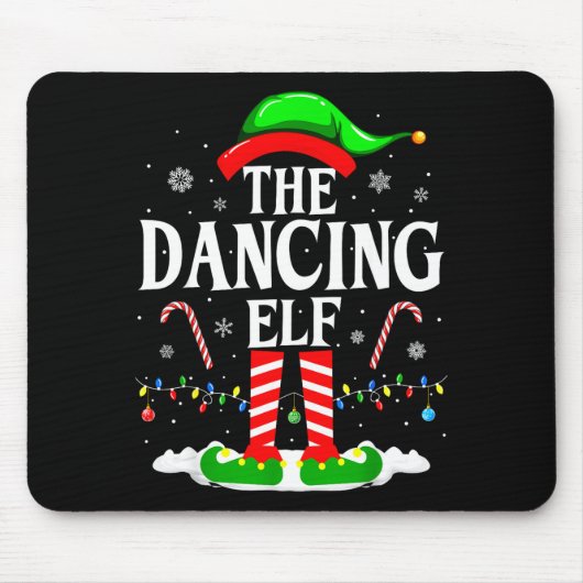 The Dancing Elf Xmas Funny Family Matching Group C Muismat (Voorkant)