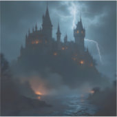 The Dark Hold – Gotische Fantasie Bolwerk Vierkant Sticker (Voorkant)