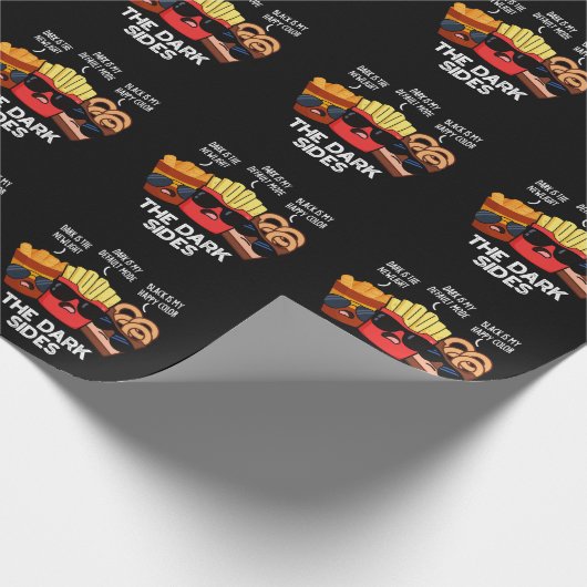 The Dark Sides Funny Fast Food Pun Dark BG Cadeaupapier (Hoek)