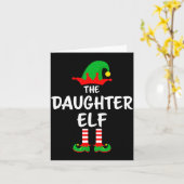 The Daughter Elf Matching Family Christmas  Kaart (Gele Bloem)