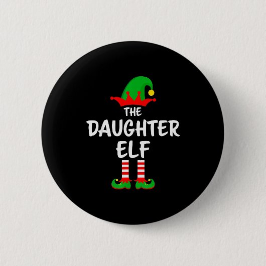 The Daughter Elf Matching Family Christmas Ronde Button 5,7 Cm (Voorkant)