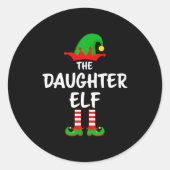 The Daughter Elf Matching Family Christmas  Ronde Sticker (Voorkant)