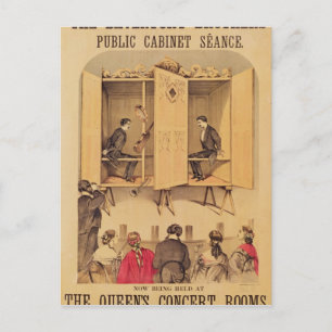 The Davenport broers, poster voor Seance, 1865 Briefkaart