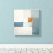 The Dawn of Meaning - Silent Blue City Canvas Afdruk (Insitu (Houten vloer))