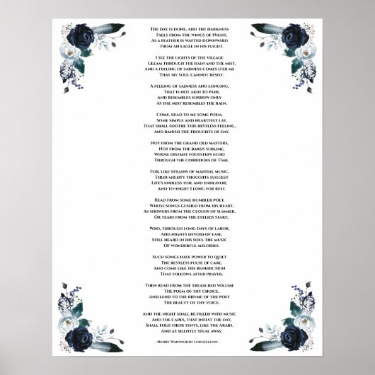 The Day Is Done Longfellow Quote Poster (Voorkant)