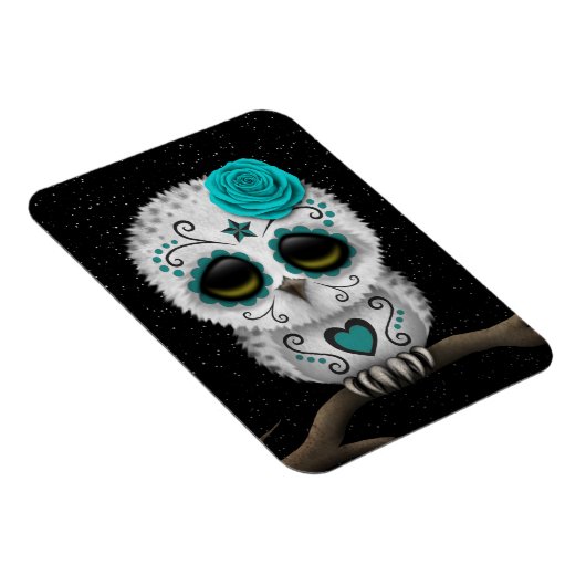 The Day of the Dead Sugar Skull Owl Stars Magneet (Rechterzijde)