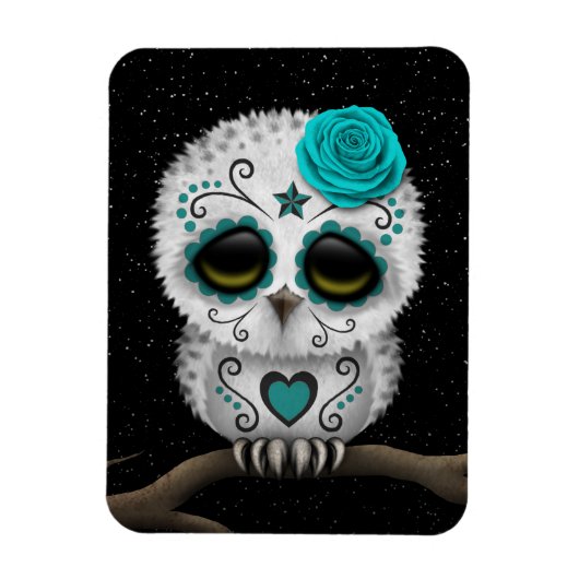 The Day of the Dead Sugar Skull Owl Stars Magneet (Verticaal)