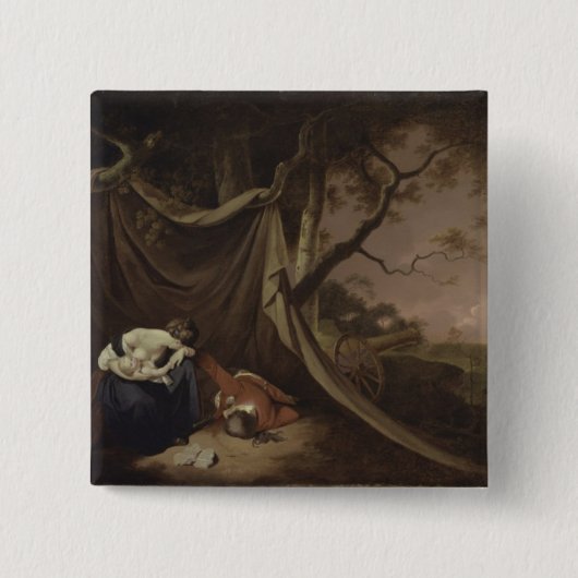 The Dead Soldier, c.1789 (olie op canvas) Vierkante Button 5,1 Cm (Voorkant)
