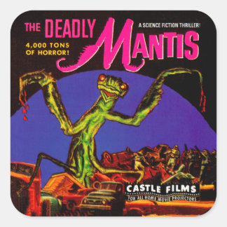  "The Deadly Mantis" filmdoosje Vierkante Sticker