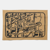 The Death - Old Indian / Asian Tarot Card Theedoek (Horizontaal)