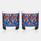 🌊 "The Deep End" Rocks (Paar) Whisky Glas (Voorkant)