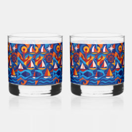 🌊 "The Deep End" Rocks (Paar) Whisky Glas