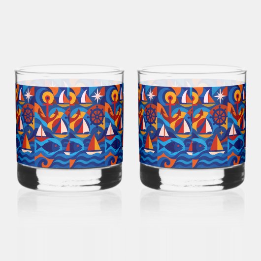 🌊 "The Deep End" Rocks (Pair) Whisky Glas (Rechts)