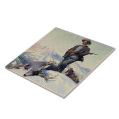 "The Deer Hunter" van W Herbert Dunton Tegeltje (Zijkant)