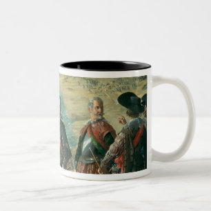 The Defence of Cadiz tegen the English, 1634 Tweekleurige Koffiemok