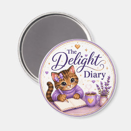 The Delight Diary Schattige Kat Paars Goud Magneet