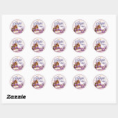 The Delight Diary Schattige Kat Paars Goud Ronde Sticker (Vel)