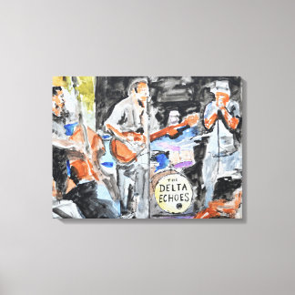 The Delta Echoes Blues Band Neo-Expressionist Canvas Afdruk