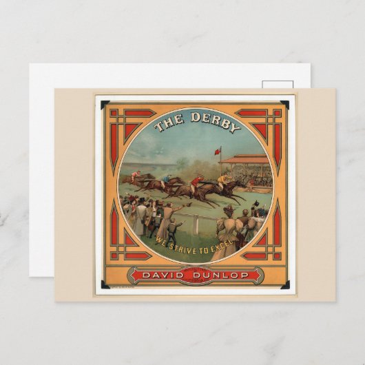 The Derby  Horse Racing David Dunlop Briefkaart (Voorkant / Achterkant)