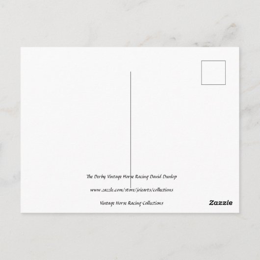 The Derby  Horse Racing David Dunlop Briefkaart (Achterkant)