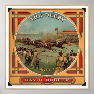 The Derby  Horse Racing David Dunlop Poster