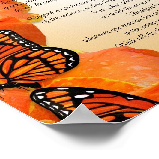 "The Desiderata" met Monarch-vlinders Poster (Hoek)