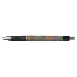 The design features vibrant diamonds and triangles pen