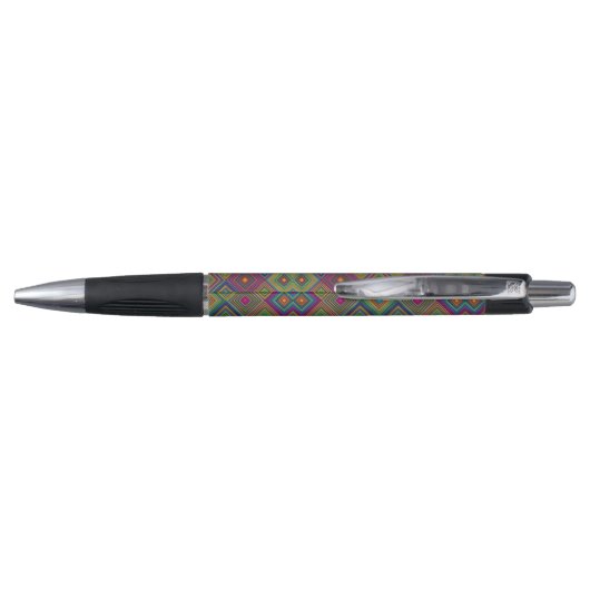 The design features vibrant diamonds and triangles pen (Achterkant)