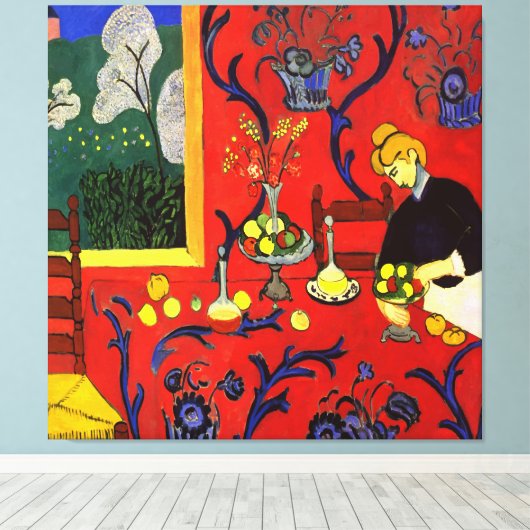 The Dessert: Harmony in Red (The Red Room) Matisse Canvas Afdruk (Insitu (Houten vloer))